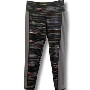 Women's athletic leggings tights exercise workout Size small Black Multi-colored